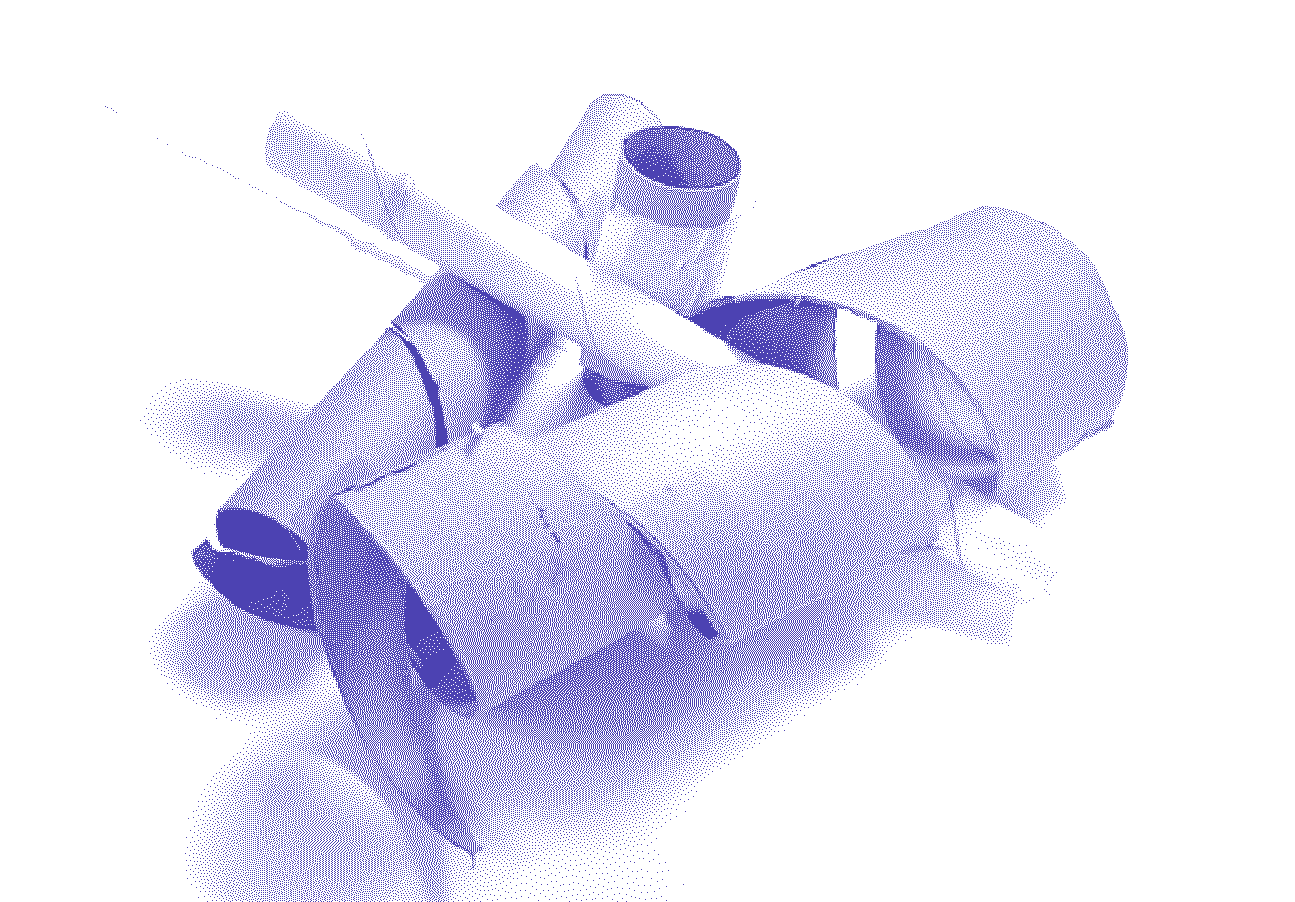 paper towel rolls making a sculptural construct